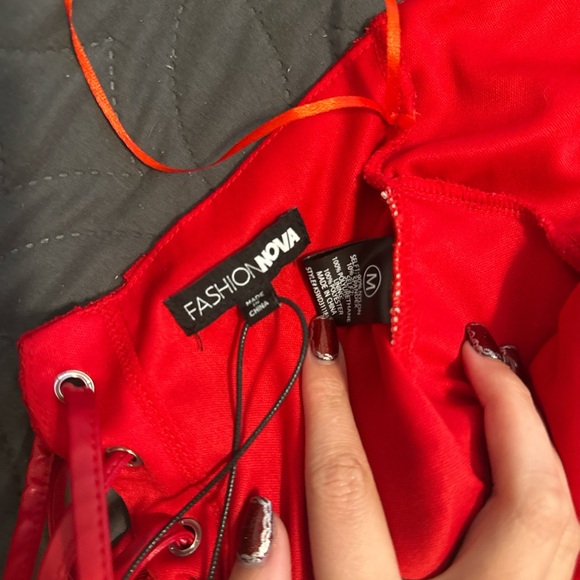 Fashion Nova Vibrant Red Backless Lace Dress - Picture 3 of 3